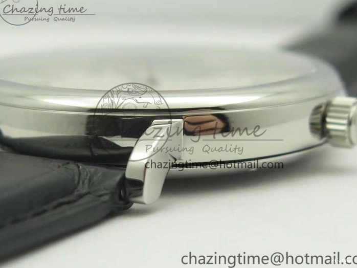 MIROTIME 0223 Supportive Portofino Automatic SS AF 1:1 Best Edition White Dial on Black Croco Leather Strap A 7184